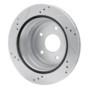 Chevrolet Blazer Brake Rotor (1) - Rear Right - R1 Concepts - Drilled & Slotted - Silver - `97-`05